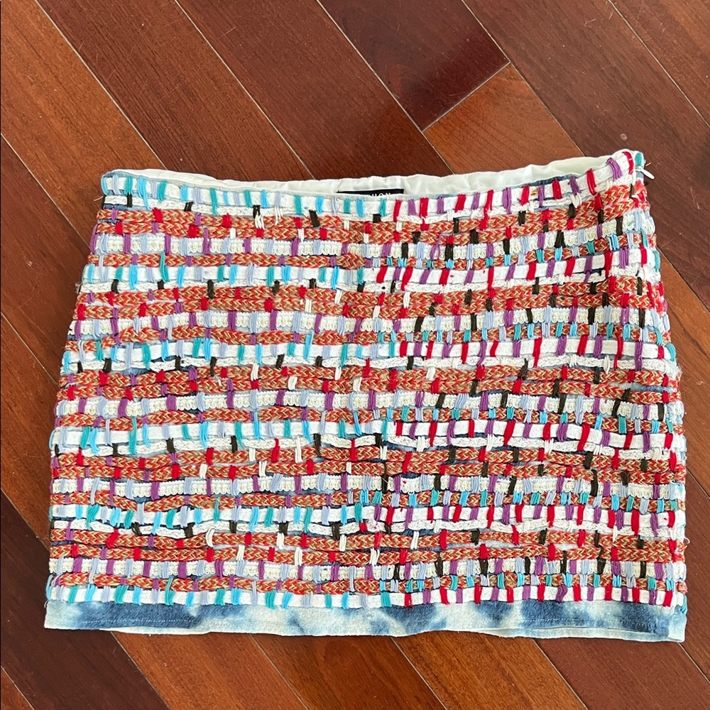 Gryphon Colorful Woven Mini Skirt